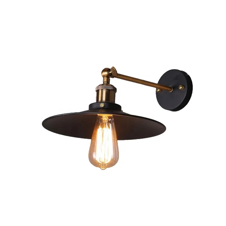 
vintage wall mounted bed lamps Side Industrial Black Adjustable Wall Light Sconce 