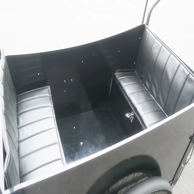 Front hydraulic disc brake three wheel electric family cargo bike for sale