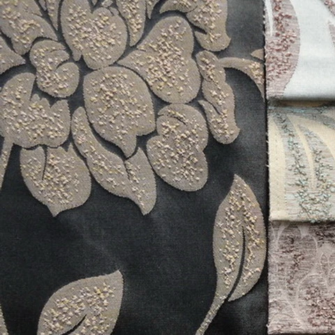 
Leaf pattern design print blackout curtain fabric 
