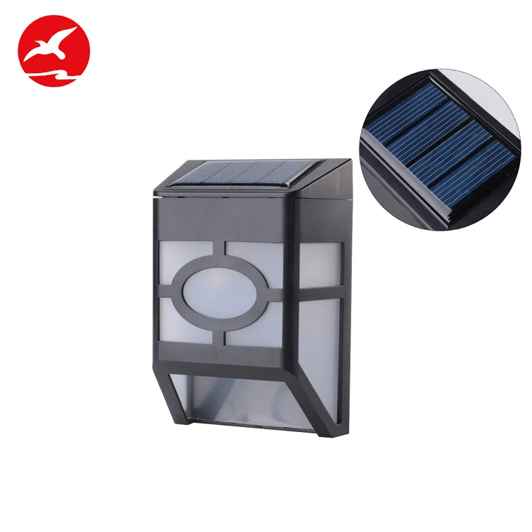 2w solar wall light high luminous flux ip65 waterproof motion sensor outdoor led solar wall light