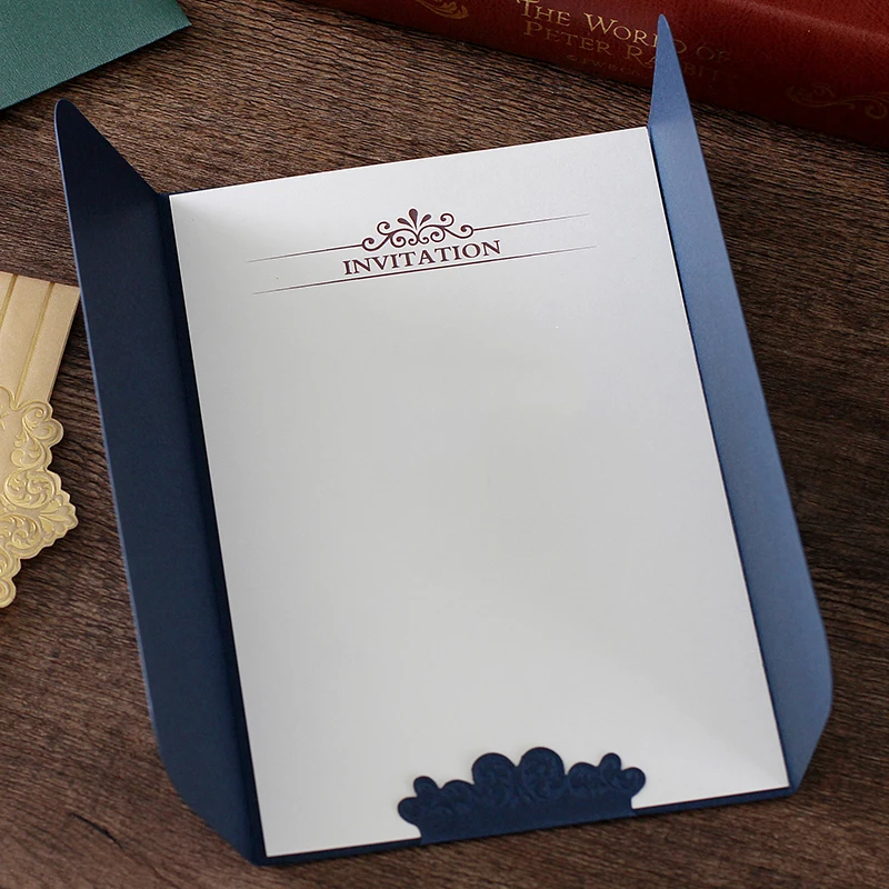 
Hot Sale Luxurious Gold Foil Business Invites Card Unique Wedding Invitations With Envelope 