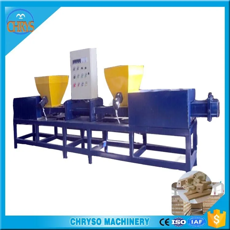 Automatic 3 heads wood Sawdust Pallet Block Making Machine