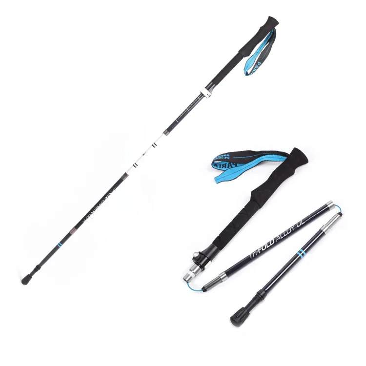 RTS Kinggear EVA Handle Folding Aluminum Trekking Pole With Quick Lock