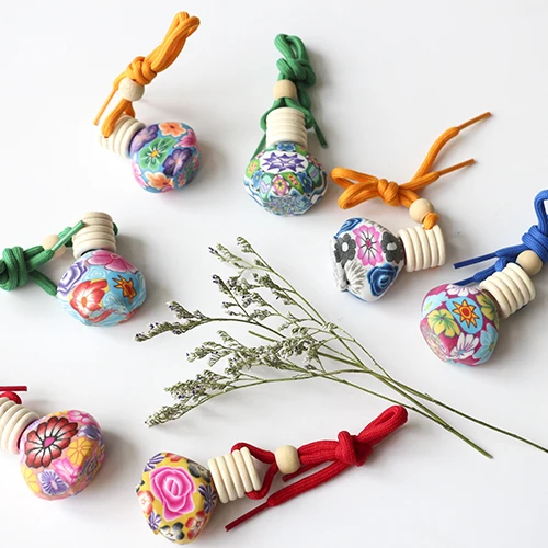 Fashionable Triangle Polymer Clay Diffuser hanging car perfume bottle