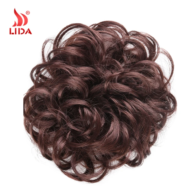 
Lida Curly Chignons Elastic Scrunchies Bun Ribbon Updo Clip In Hairpieces Blonde Brown Chignon bun 