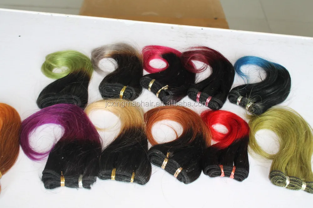 Popular Virgin Brazilian Short Human Hair Weave Black Color and Two Tone Color 8 inch Hair Extensions