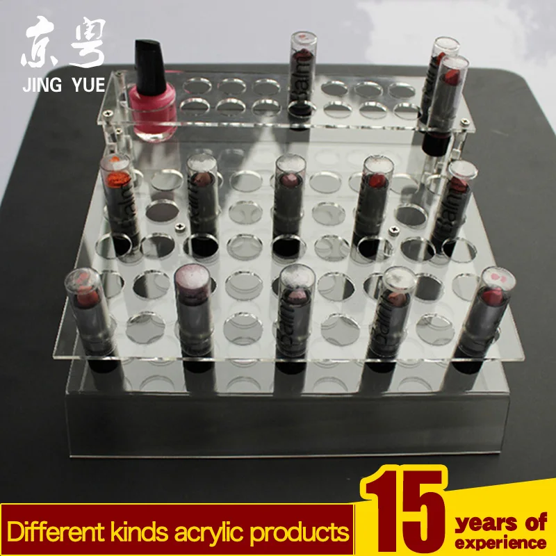 2020 custom clear 3 tiers cosmetic store shop pmma plexiglass acrylic lip gloss lipstick display stand holder lipgloss display
