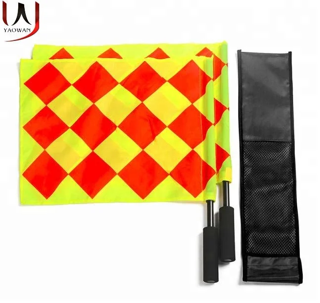 
Two pcs packed waterproof football soccer referee linesman hand flag athletic sport game flag 