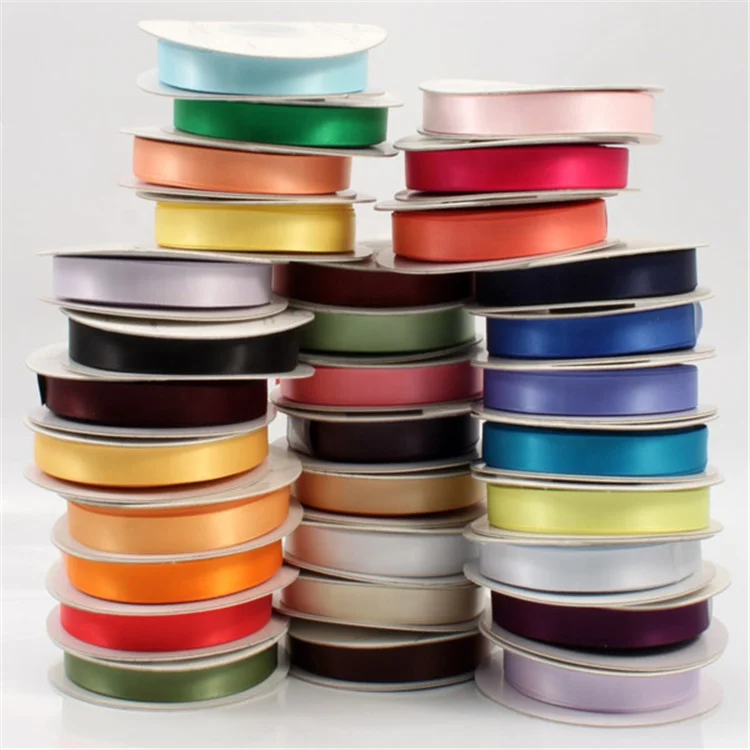 2022 New Arrived factory direct selling 100% polyester single face satin ribbon 100yard per roll