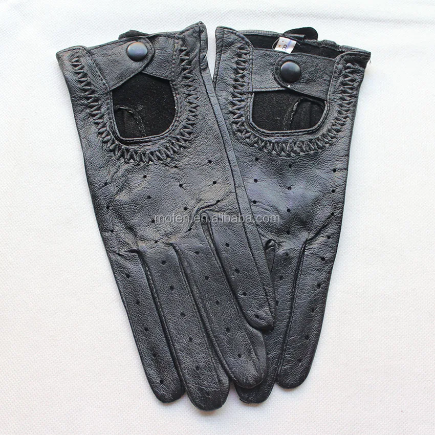 Женщины кожа вождение автомобиля перчатки