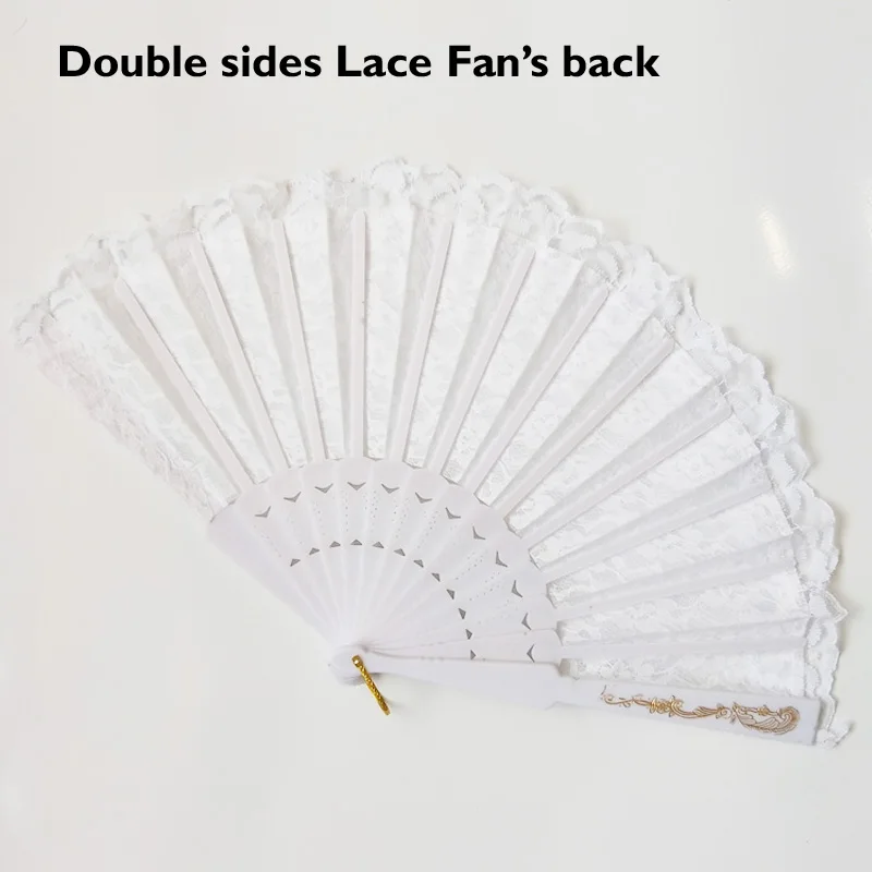 [I AM YOUR FANS] Sufficient stock!  Double sides white lace fan,  thickened white lace fan, wite lace wedding fan