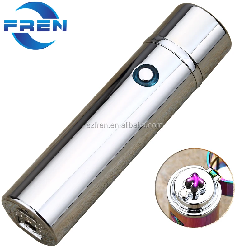 FR-P01 Metal Flameless Rechargeable Dual Arc USB Lighter Electric Pulse X Arc Electric Tobacco Lighter Business Gift