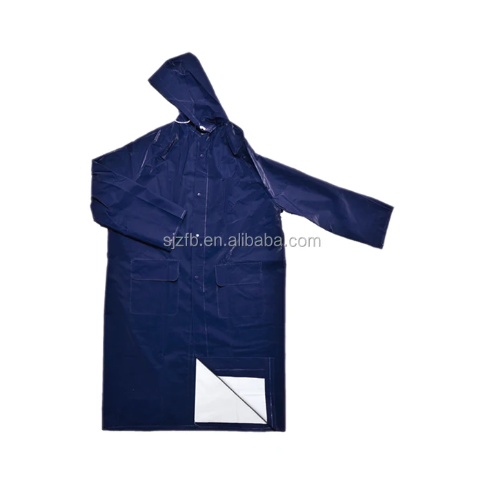 Dark blue100% Anti-Rain adult raincoat with hood