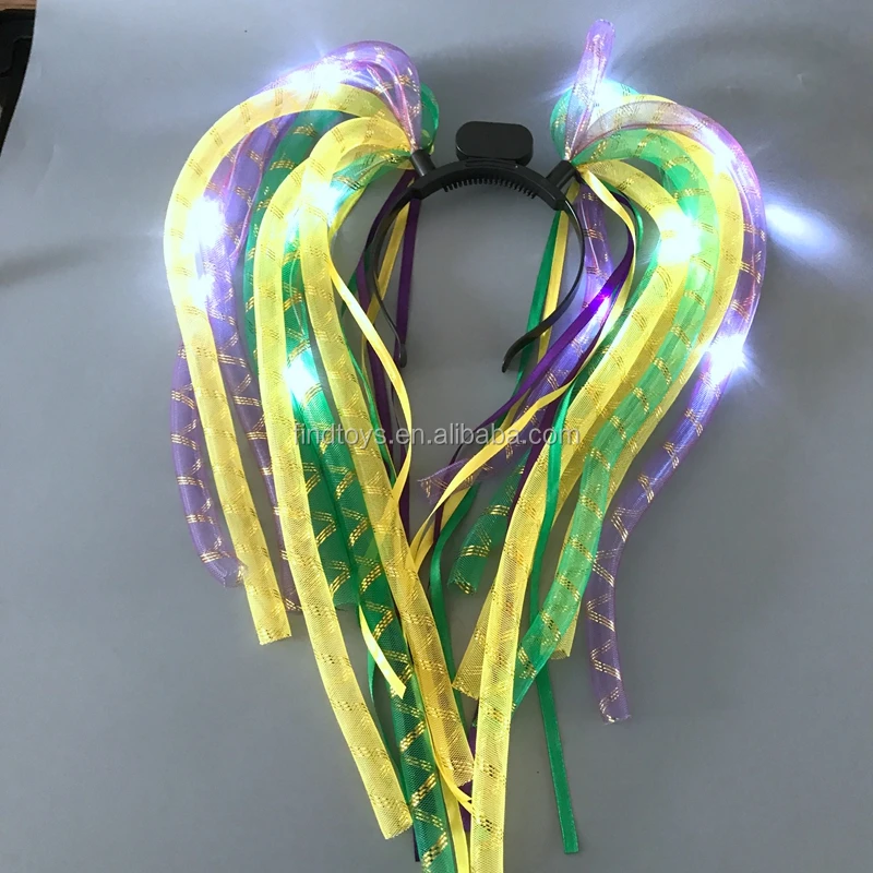 Findtoys led noodle headband glow in the dark hairhoop for Mardi Gras party supply
