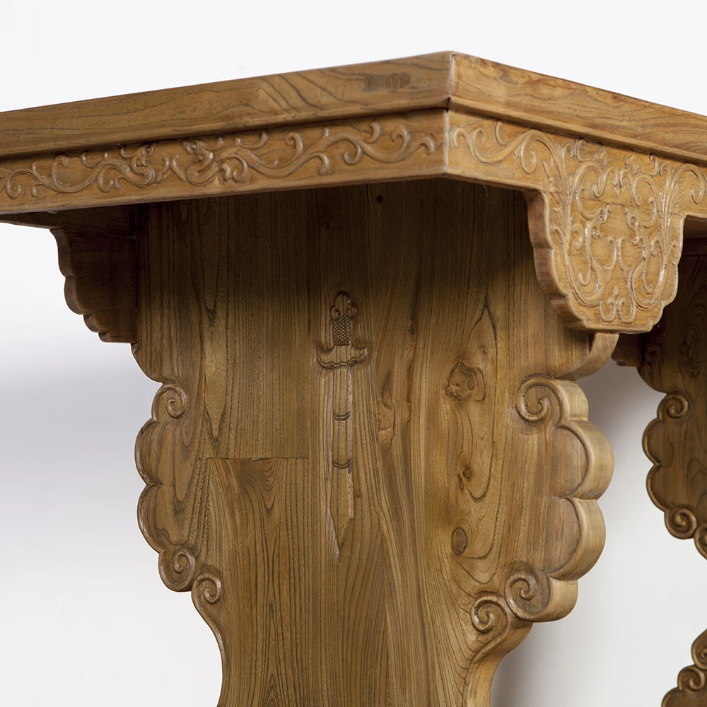 antique reproduction luxury carved wood chinese console table