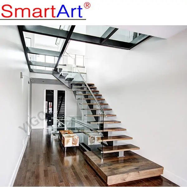 High quality Metal & glass Straight Staircase