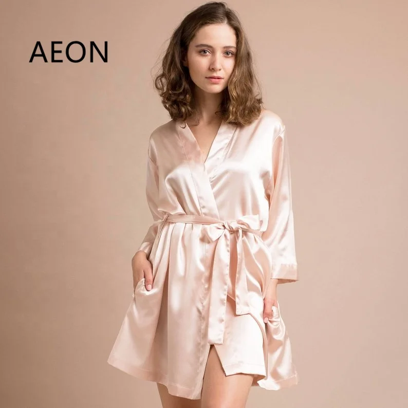 Bride Kimono Robe Soft Silk Blank Lace Robe For Wedding Party