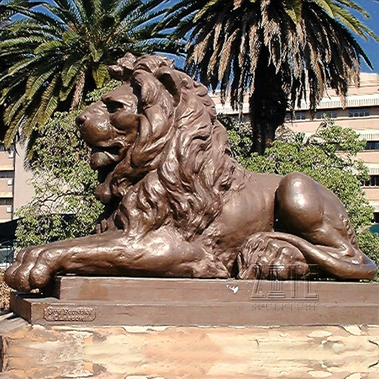 Promotional life size antique brass lion figurines statue for sale