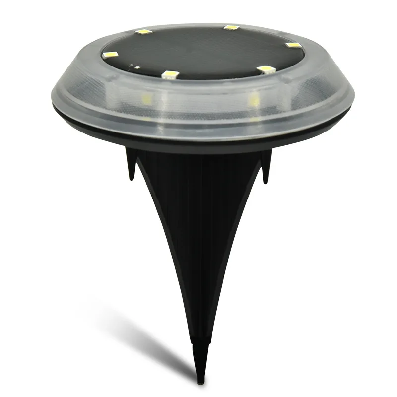  Crystal ABS solar led disk light energy saving pathway CE standard ground lamp 12 LED white for garden