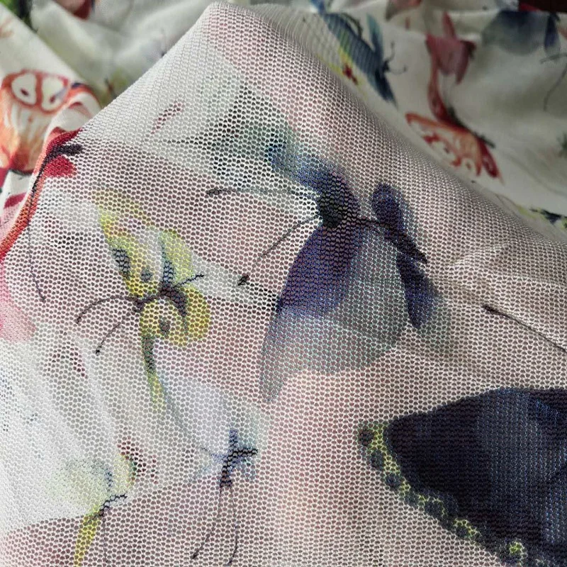 
100% silk mesh fabric silk tulle fabric silk jersey knit fabric For Dress Women 