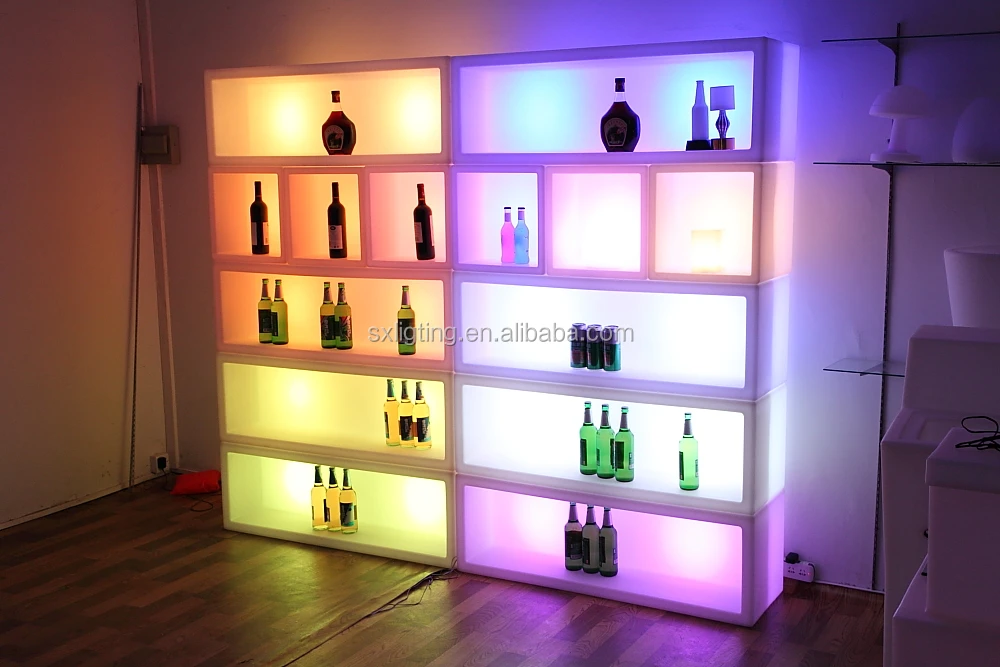 Remote Control LED Wine Cabinet DIY Building Blocks LED Light-up Liquor Shelf Display