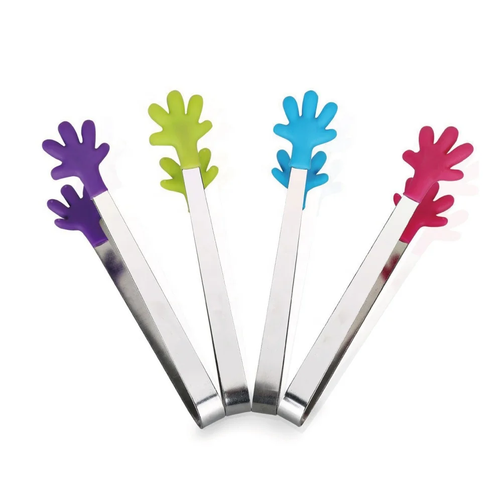 Кухонные гаджеты мини-щипцы набор из 4 силиконовых ручных щипцов