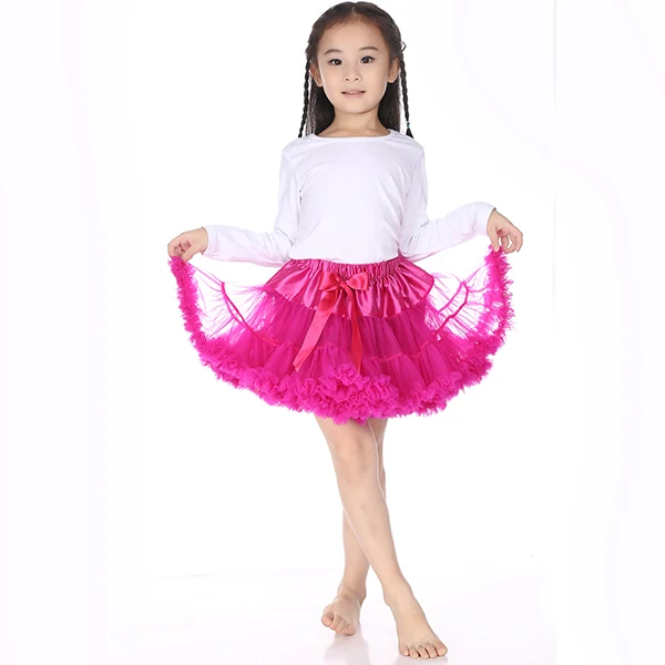 Latest Wholesale Kids Clothes Wear Plain Colorful Girls Party Tulle Skirt