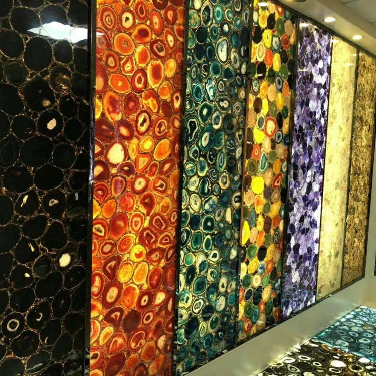 Декоративная Прозрачная красная большая Агатовая плита с подсветкой