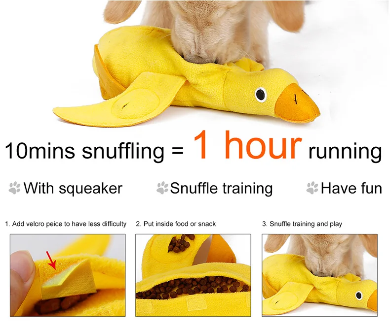 Pet Training Snuffle Dog Toys IQ Pet Treat Ball Food Dispensing Duck Pet Plush Toy