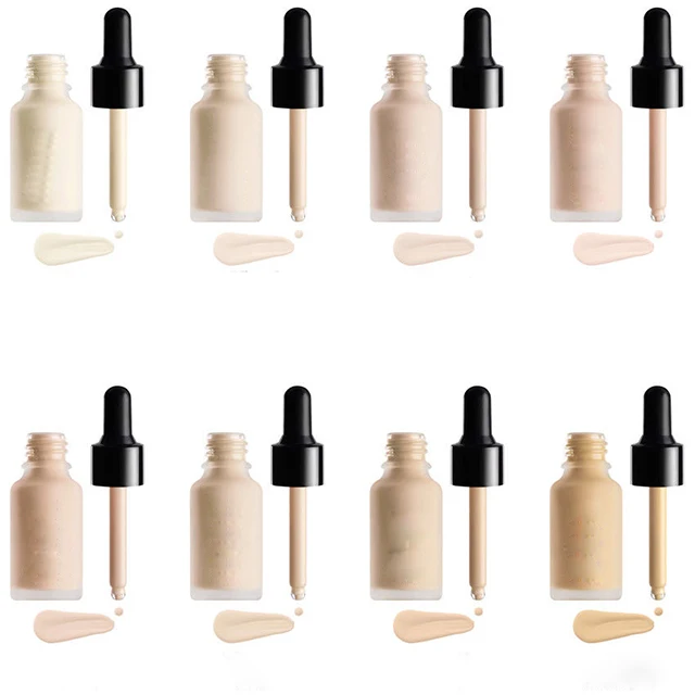 Private Label 24 Colors Wholesale Full Coverage Control  Matte Liquid  Drop Foundation Face Makeup