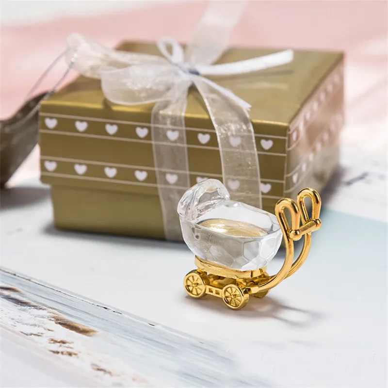 Luxury crystal Baby stroller as wedding business gift for sale