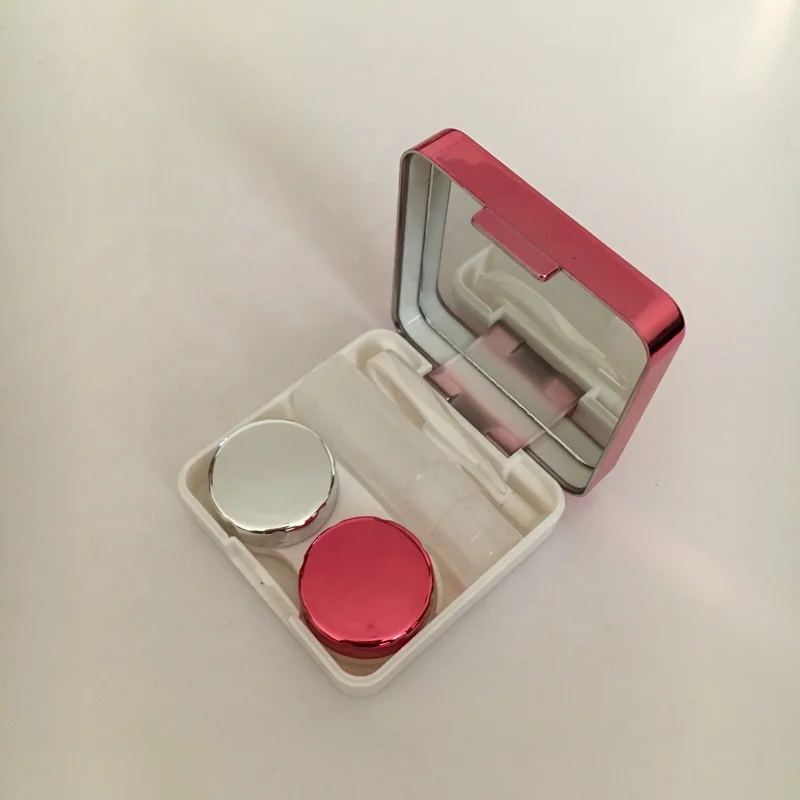 Silver eyekan Luxury contact lens travel case accept LOGO printing on case A-8067