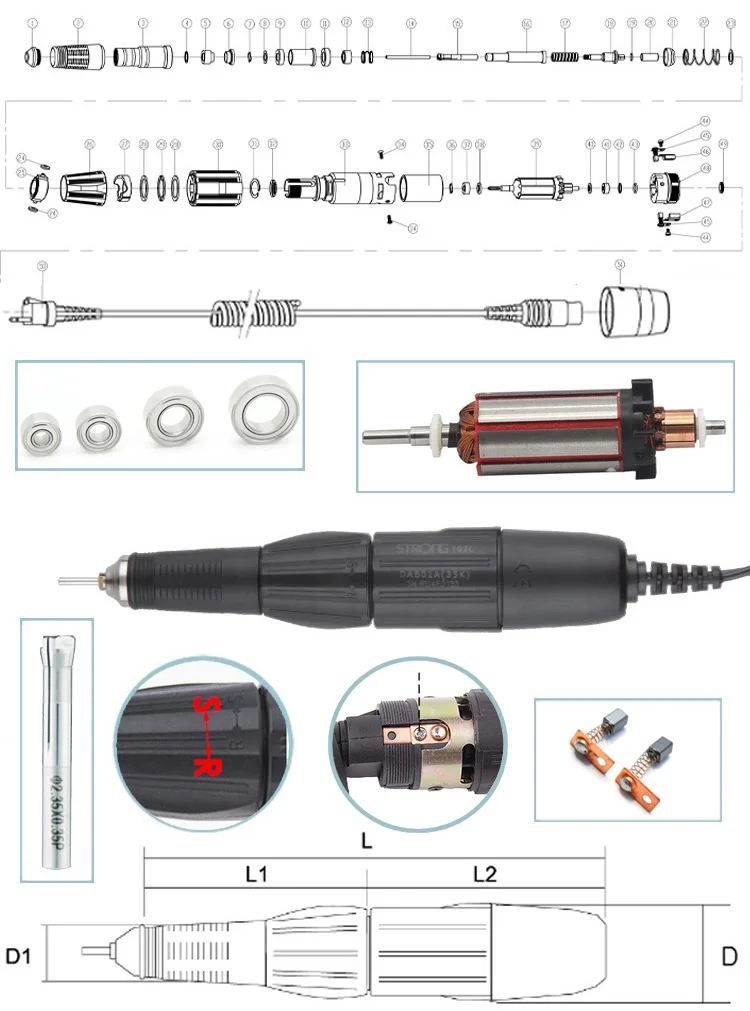 Stainless steel deep groove ball bearing 830ZZ/1260ZZ/1480ZZ for strong marathon handpiece