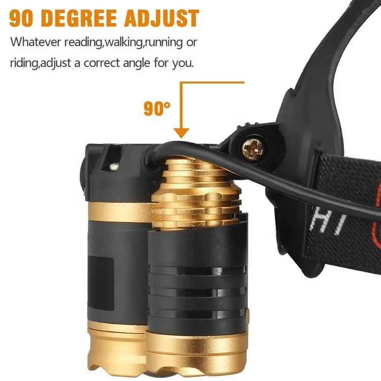 Camping Hiking 1000 Lumens Rechargeable XML-T6 3 LED Mining Headlamp