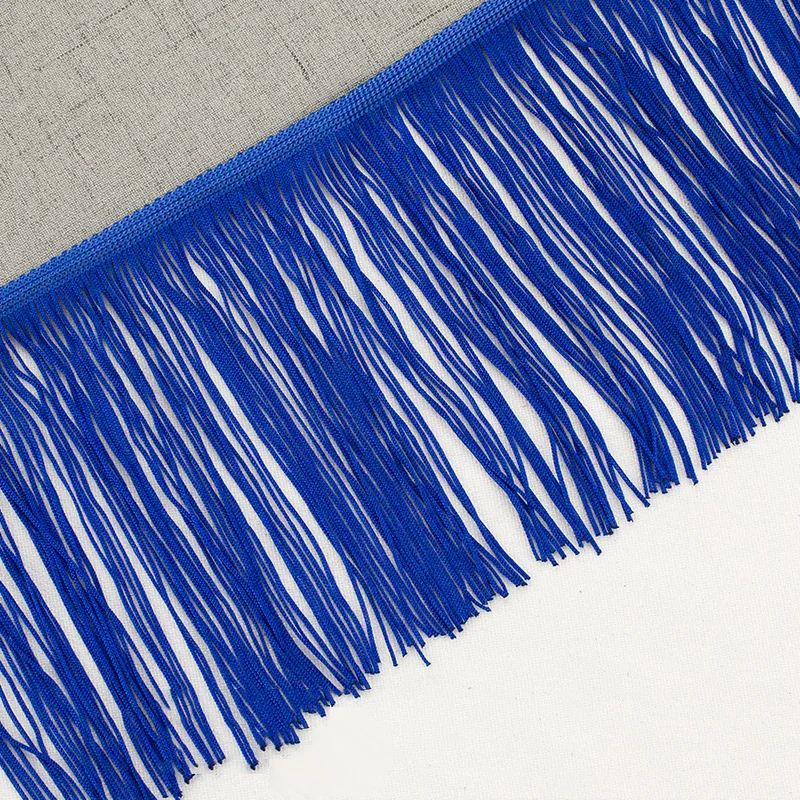 4 INCH CHEAP POLYESTER BLACK FRINGE FOR CLOTHES   Stretch Fringe Chainette For Dancewear  CLOTHES