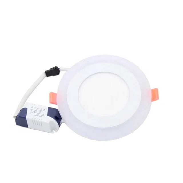 6W Factory Double color Round & Square Slim Recessed LED Panel Light Ceiling light downlight