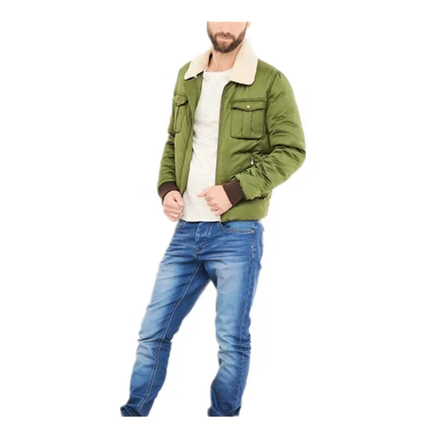 New Products 2021 Custom Warm Up Softshell Fur Collar Padded Men Winter Jacket With Zipper