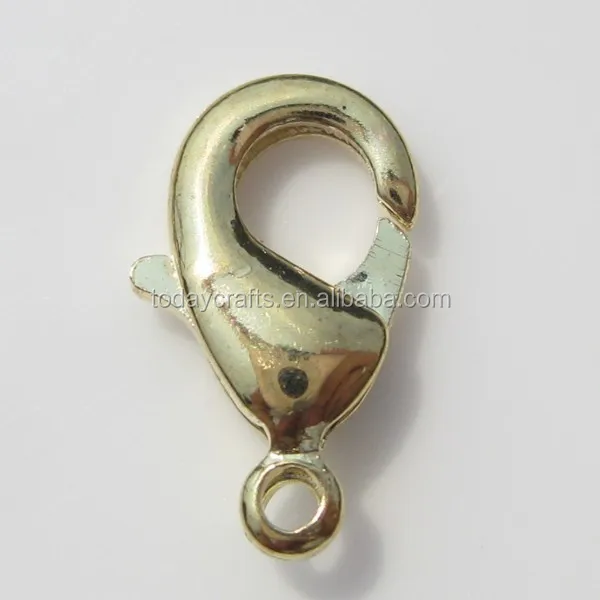 15MM brass lobster claw clasp with protect oil 14k yellow gold lobster clasp