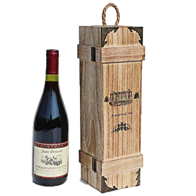 custom antique paulownia single wood wine bottle box wine storage box