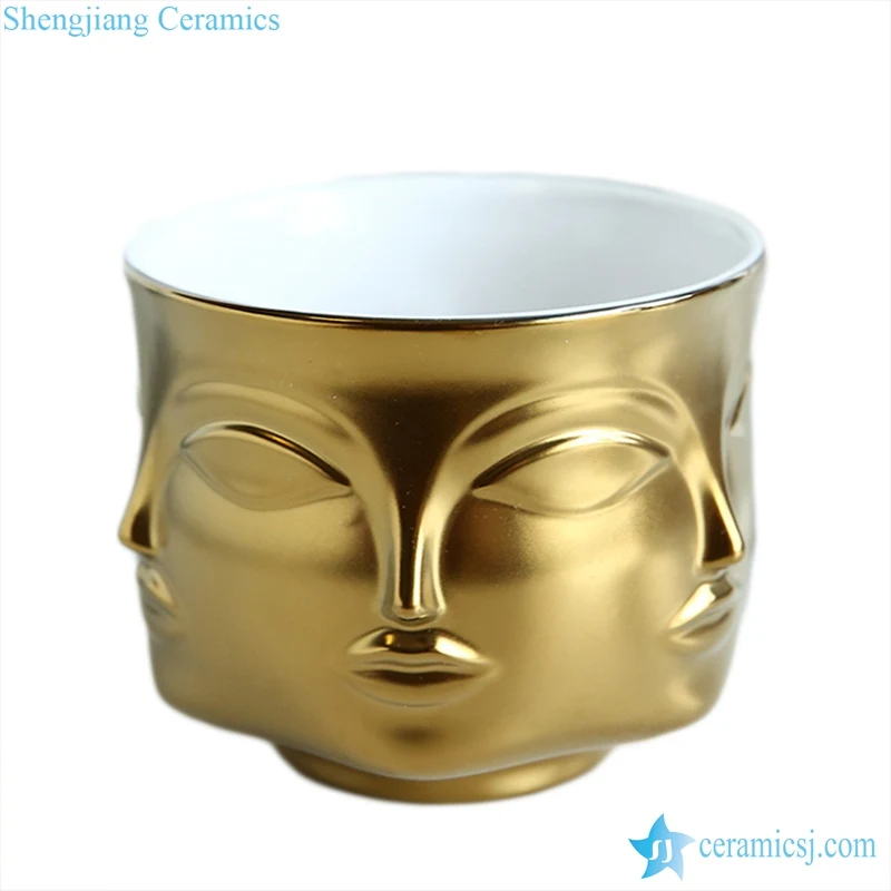 RZLK25-D-AB    Matte surface plain gold and black modern interior design new ceramic vase