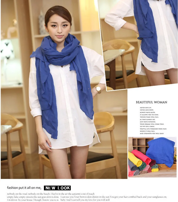women scarf New Stylish Spring Autumn All-Match Women Scarf with High Quality Solid Color Scarfs