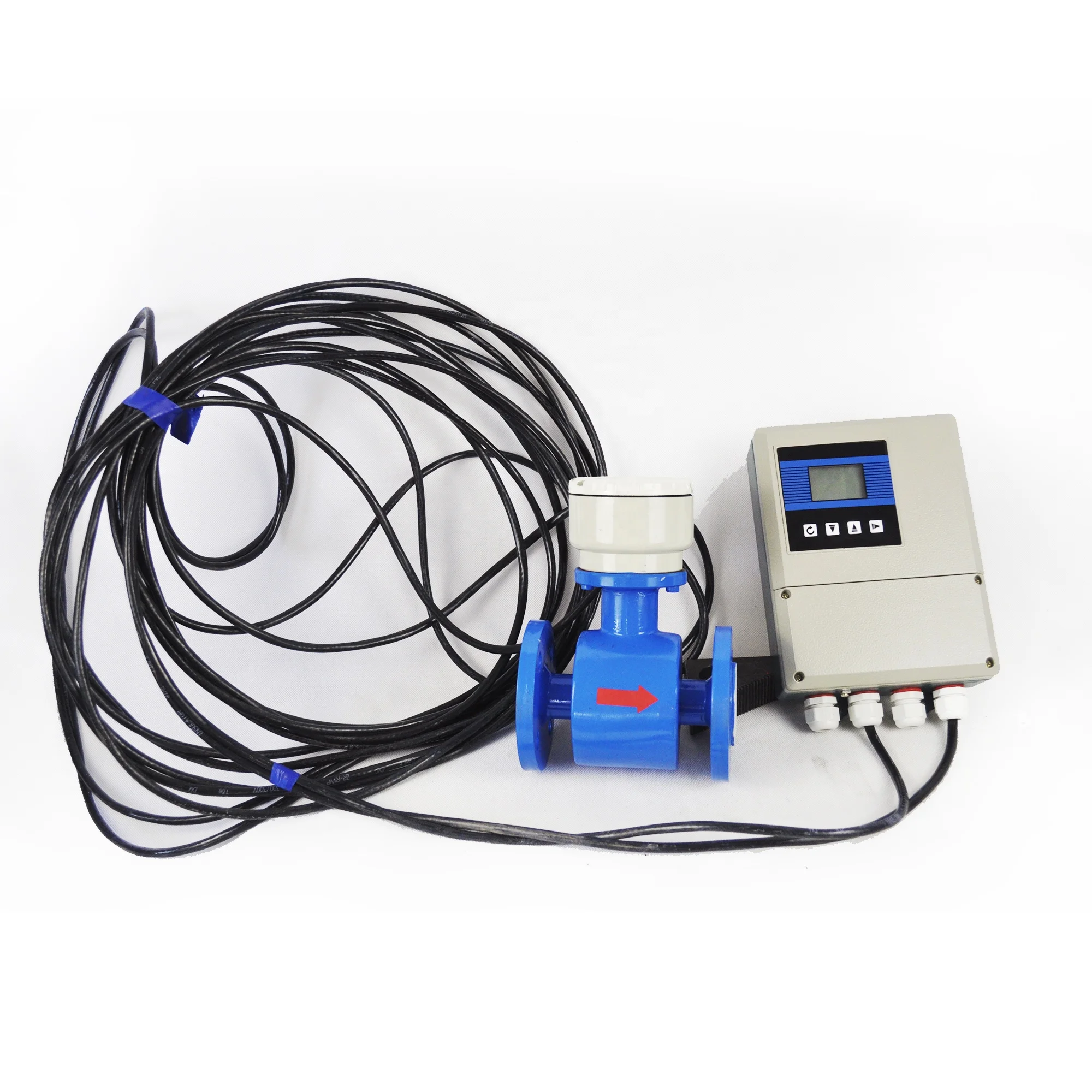 
Carbon steel split type digital electromagnetic water flow meter for slurry 4-20mA flow meter 24VDC 