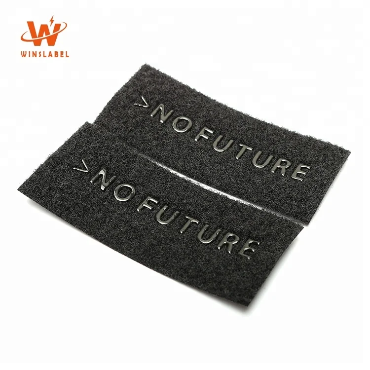 Custom Brand Private Logo Sports Ware TPU Embossed Clothing Labels Hook and Loop Fastener Badges