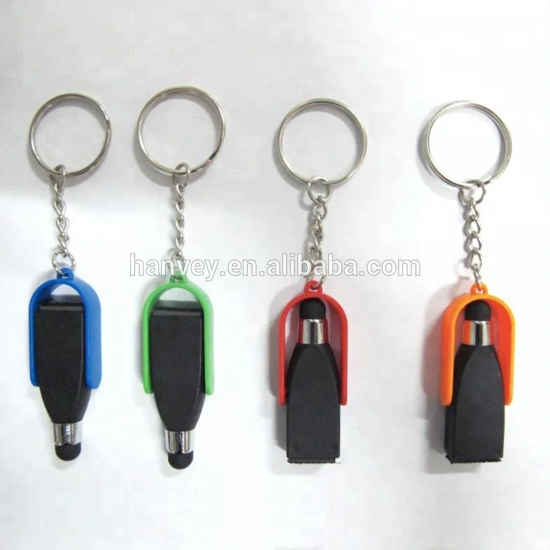 High quality 2in1 key chain screen clean and soft stylus touch screen pen for iphone for ipad & touch screen smartphone