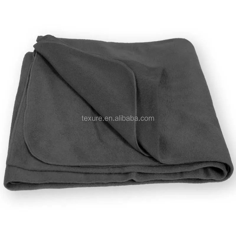 Customized logo Roll Up Polar Fleece Travel Blanket For Airline with storage pouch