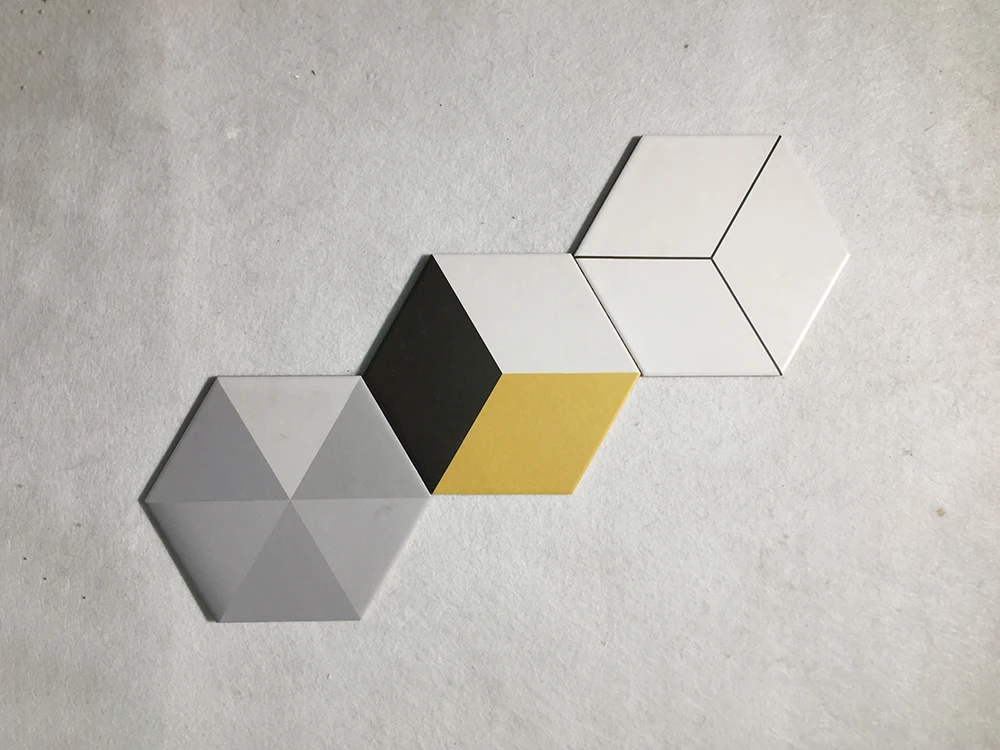  Керамическая белая Шестигранная плитка черного цвета для домашнего использования