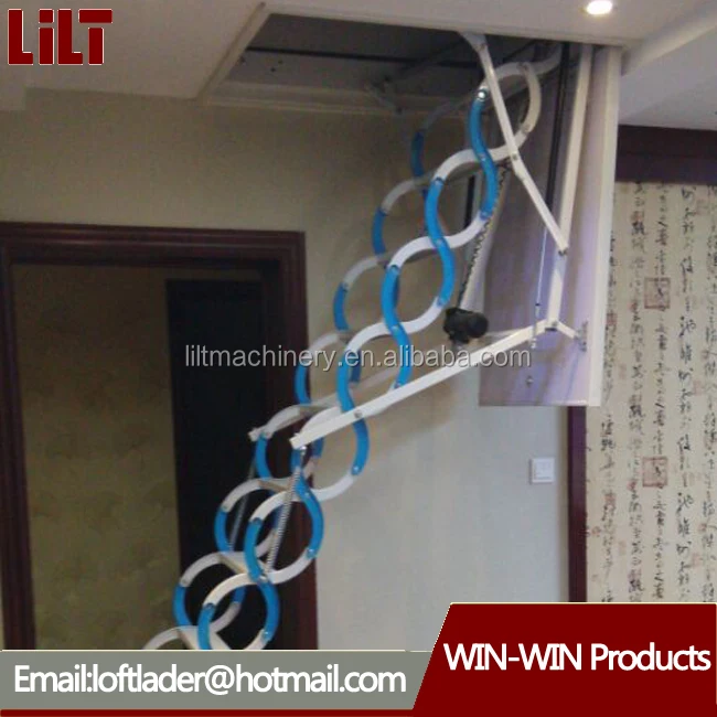European standard aluminum telescopic ladder electrical,ladder to loft automatically