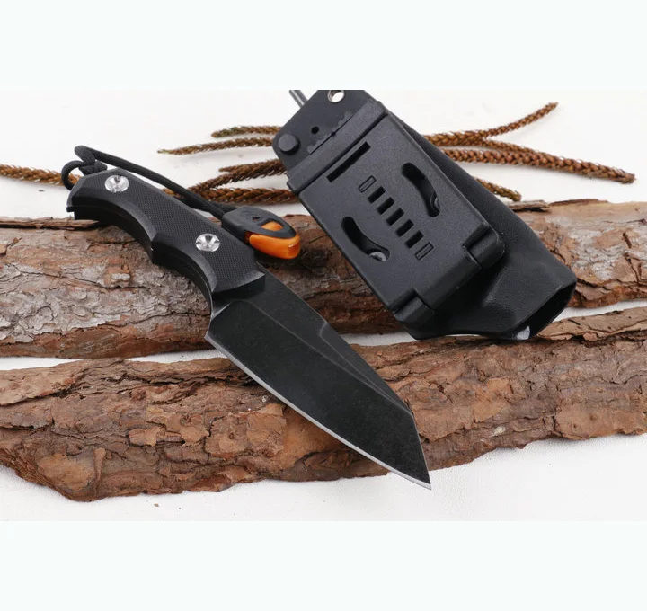 
Stainless steel survival rescue knife hunting knife with whistle and fire starter 