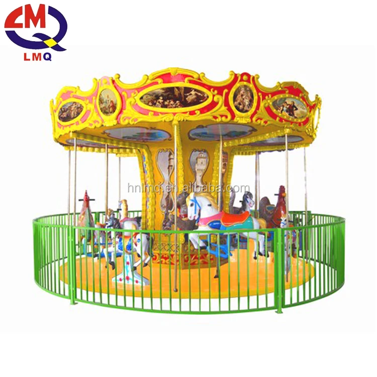 Amusement park rides mini child carousel horse merry go round kiddie rides carousel horse small white carousel playground Sale