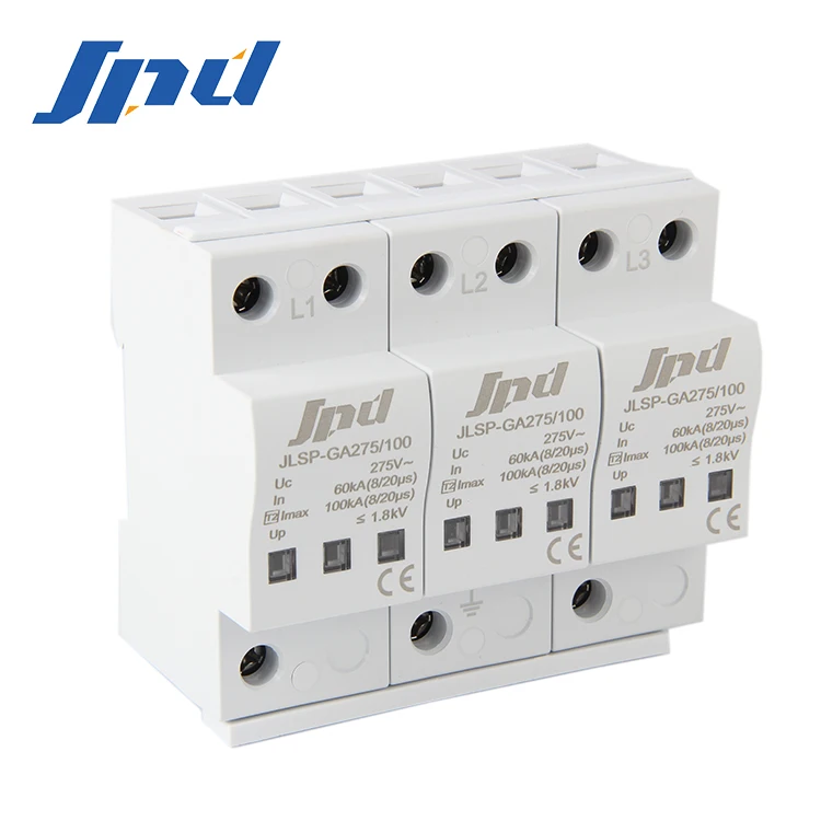 JINLI spd 275V ac surge protection device 100ka lightning surge protectors 3P voltage surge protector